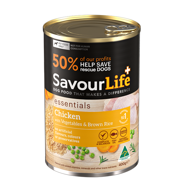 SavourLife - Essentials Chicken with Vegetables & Rice Dog Wet Food (400g)
