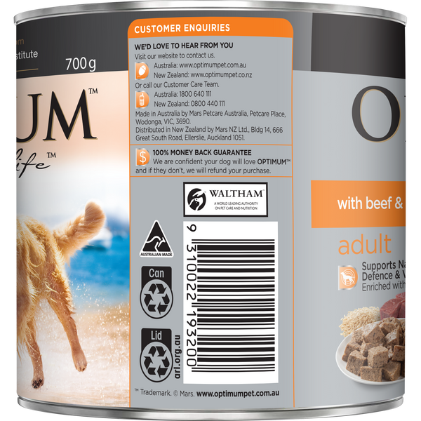 Optimum wet top dog food