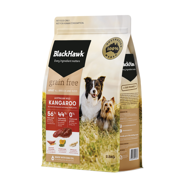 Black Hawk Grain Free Kangaroo Dog Dry Food (2.5kg) Pets Domain