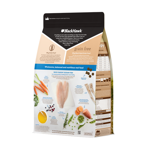 Black Hawk Grain Free Ocean Fish Puppy Dry Food (2.5kg) Pets Domain