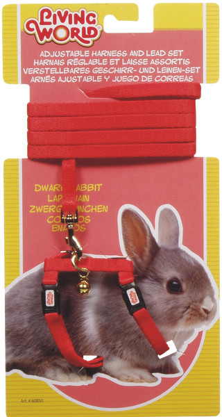 Living World Dwarf Rabbit Harness Lead Set Red Pets Domain