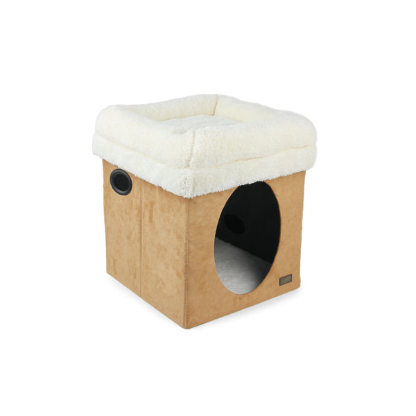 All for Paws 2 in 1 Cat Castle (Tan & Beige) Pets Domain
