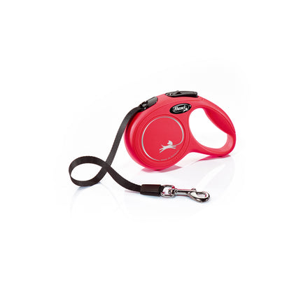 Flexi - New Classic Retractable Tape Lead for Medium Dog Red (5m)