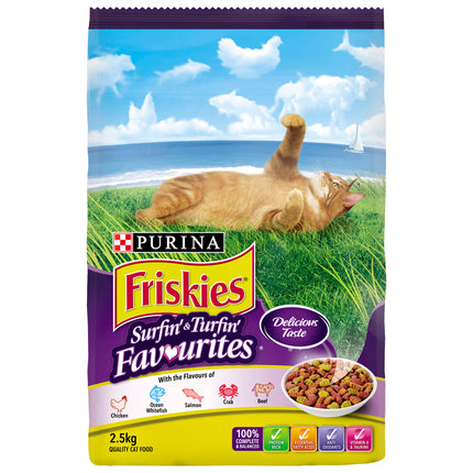 Friskies - Adult Surfin Turfin Dry Cat Food (2.5kg)