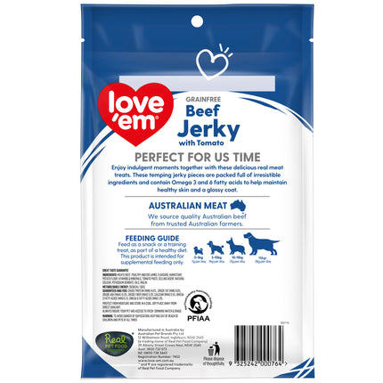 love em - Beef Jerky with Tomato Grain Free Dog Treat (200g)