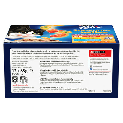 FELIX - Adult Sensations® Jellies Favourites Menu Wet Cat Food (85g x 12pk)