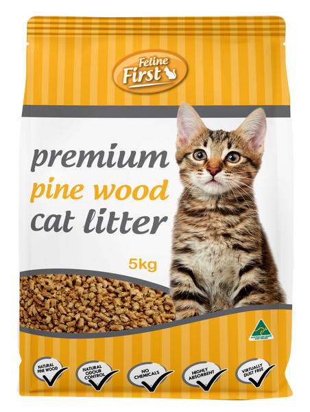 Feline First Pine Wood Cat Litter 5kg