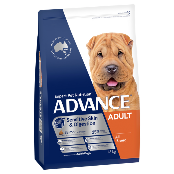 ADVANCE Sensitive Skin & Digestion Adult All Breed Salmon with Rice Pets Domain