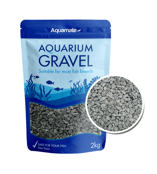 Aquamate Natural Gravel 2kg (Dark Black) Pets Domain