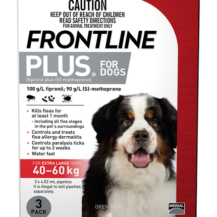 Frontline Plus - Dog 40-60kg (3pk)
