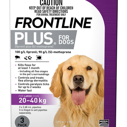 Frontline Plus - Dog 20-40kg (3pk)