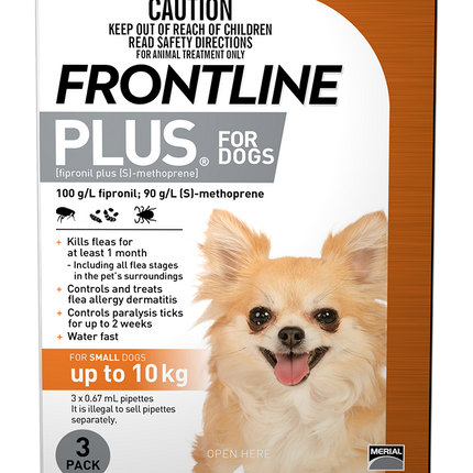 Frontline Plus - Dog up to 10kg (3pk)