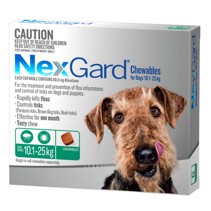 NexGard Chewables Dog - 10.1-25kg (6pk)