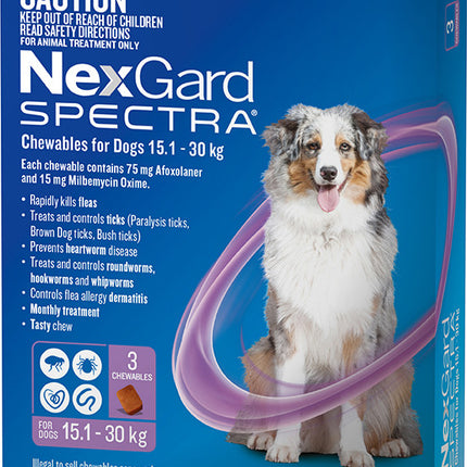 NexGard Spectra - Chewables for Dogs (15.1-30kg) (3pk)