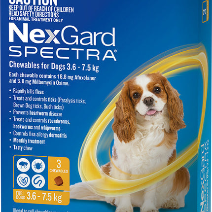 NexGard Spectra - Chewables for Dogs (3.6-7.5kg) (3pk)
