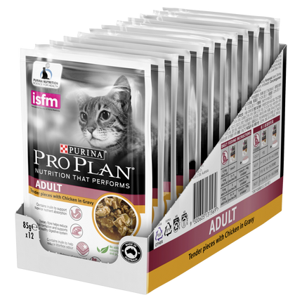 PRO PLAN - Adult Chicken in Gravy Cat Wet Food (85g x 12pk)