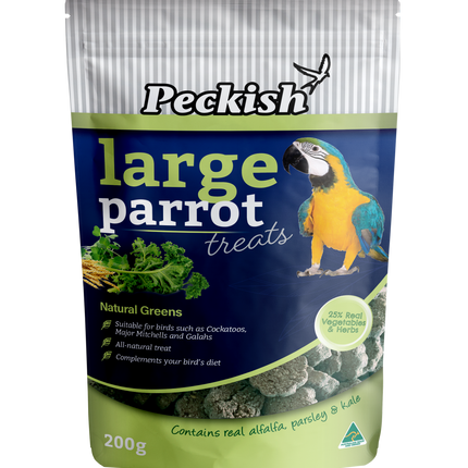 Peckish - Large Parrot Natural Greens Treat 200g