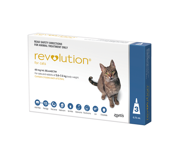 Revolution Cat 2.5 7.5kg 3pk Pets Domain