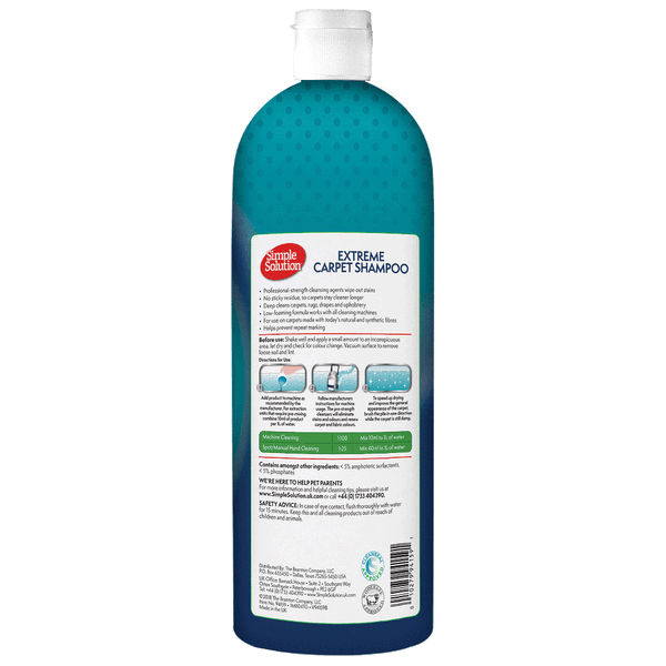 Simple Solution Extreme Carpet Shampoo (1L) Pets Domain