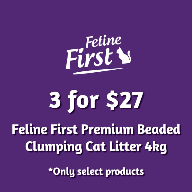 Feline First Beaded Clumping Cat Litter 4kg Multi-Buy 3 for $27