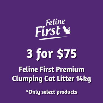 Feline First Premium Clumping Cat Litter 14kg Multi-Buy 3 for $75