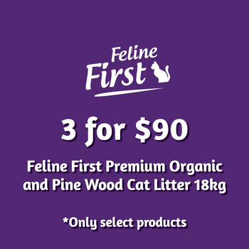 Feline First Premium Cat Litter 18kg Multi-Buy 3 for $90