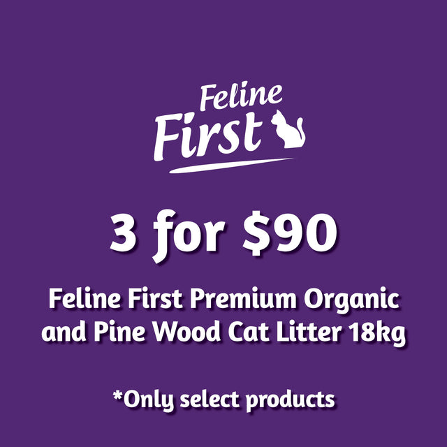 Feline First Premium Cat Litter 18kg Multi-Buy 3 for $90
