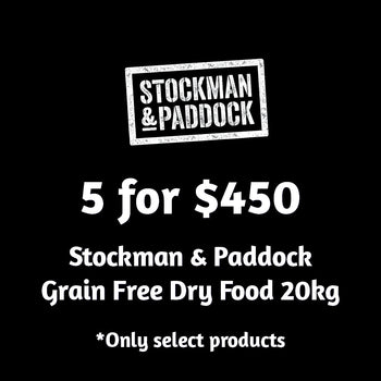 Stockman & Paddock Grain Free Dog Dry Food 20kg Multi-Buy - 5 for $450