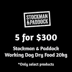 Collection image for: Stockman & Paddock Working Dog Dry Food 20kg Multi-Buy - 5 for $300