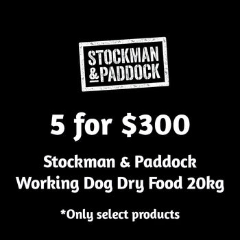Stockman & Paddock Working Dog Dry Food 20kg Multi-Buy - 5 for $300