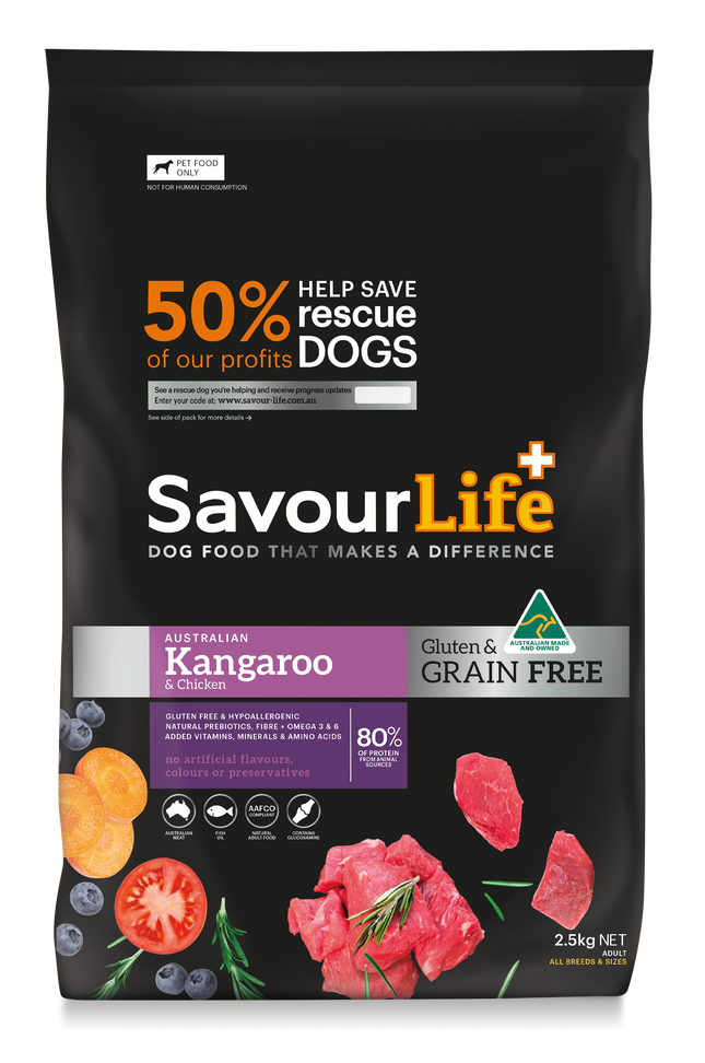 SavourLife - Grain Free Kangaroo & Chicken Dog Dry Food (2.5kg)