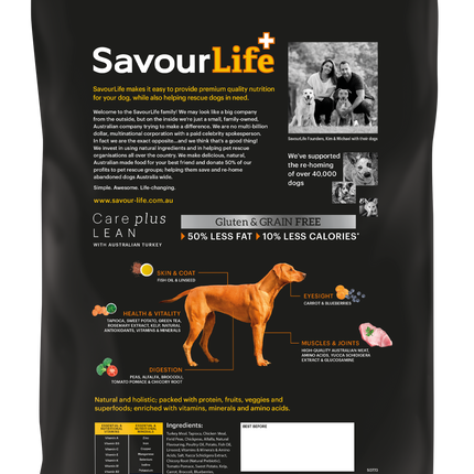 SavourLife - Grain Free Turkey CarePlus Lean Dog Dry Food (2.5kg)