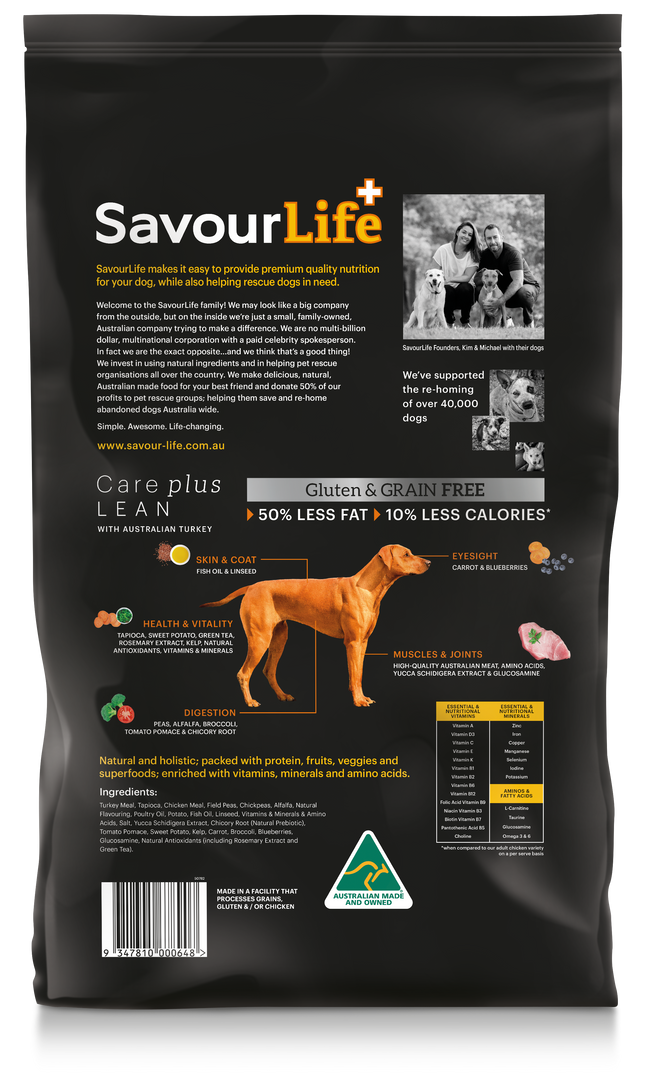 SavourLife - Grain Free Turkey CarePlus Lean Dog Dry Food (10kg)