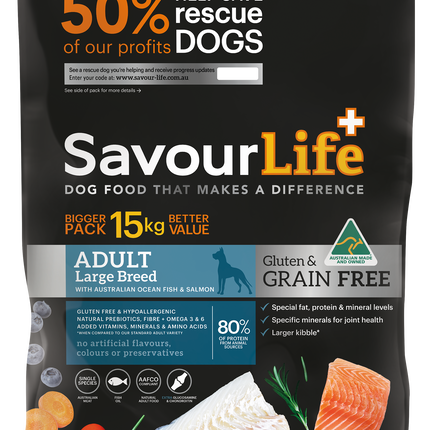 SavourLife - Grain Free Ocean Fish Large Breed Dog Dry Food (15kg)
