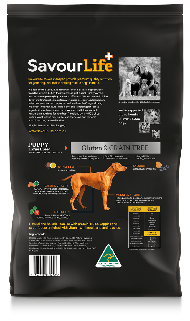 SavourLife - Grain Free Chicken Large Breed Puppy Dog Dry Food (15kg)