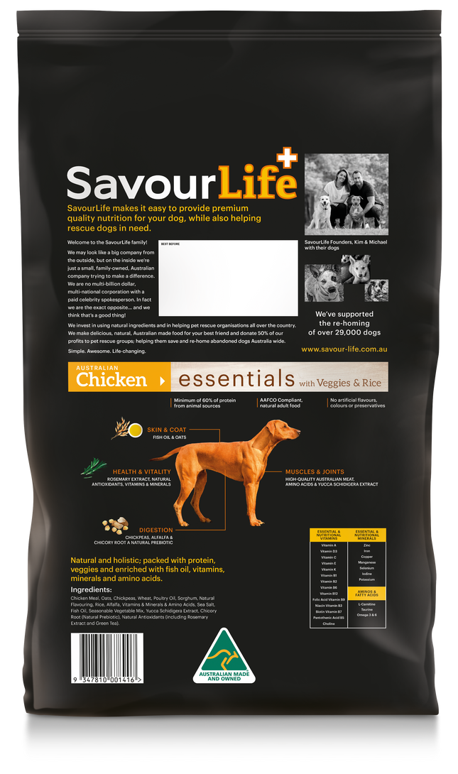 SavourLife - Essentials Chicken Dog Dry Food (15kg)