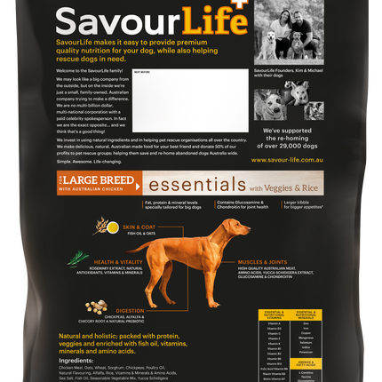 SavourLife - Essentials Chicken Large Breed Dog Dry Food (15kg)