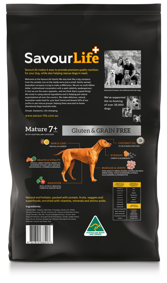 SavourLife - Grain Free Chicken Mature 7+ Dog Dry Food (10kg)