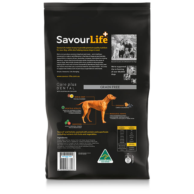 SavourLife Grain Free Care Plus Dental Chicken Dog Dry Food (10kg)