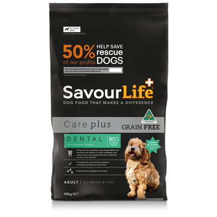 SavourLife Grain Free Care Plus Dental Chicken Dog Dry Food (10kg)