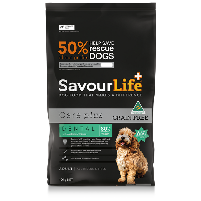 SavourLife Grain Free Care Plus Dental Chicken Dog Dry Food (10kg)