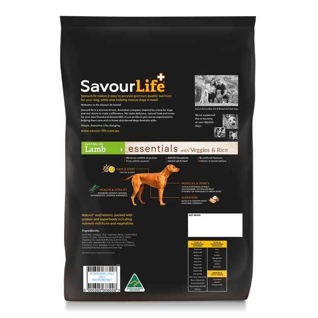 SavourLife Essentials Adult Lamb Dog Dry Food (3kg)