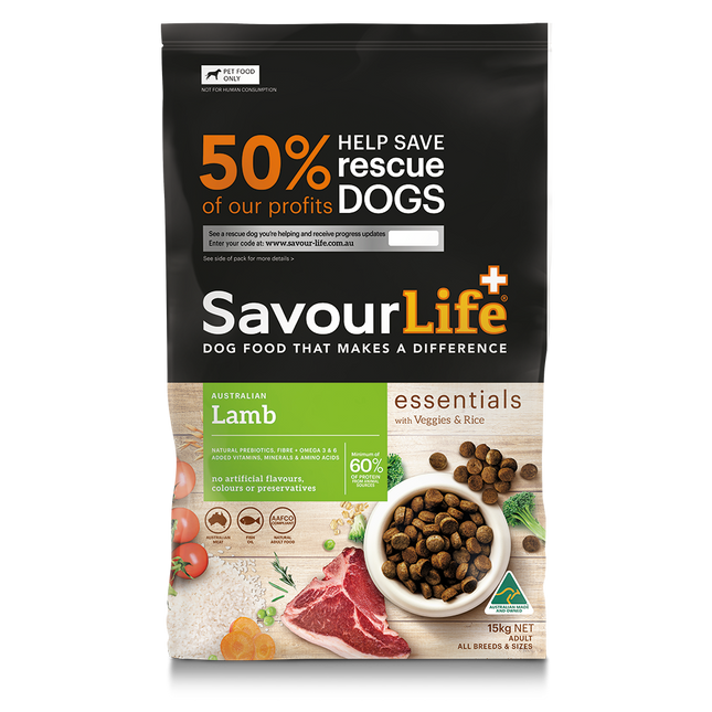 SavourLife Essentials Adult Lamb Dog Dry Food (15kg)