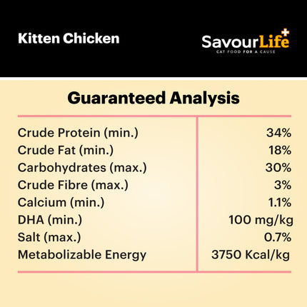 SavourLife Kitten Chicken Dry Cat Food (2kg)