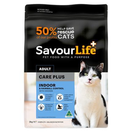 SavourLife Care Plus Adult Cat Hairball Control Chicken Dry Food (2kg)