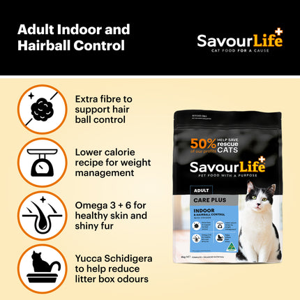 SavourLife Care Plus Adult Cat Hairball Control Chicken Dry Food (4kg)