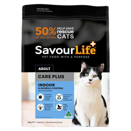 SavourLife Care Plus Adult Cat Hairball Control Chicken Dry Food (4kg)