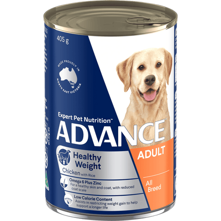 ADVANCE - Healthy Weight Adult All Breed Chicken with Rice Dog Wet Food (405g)