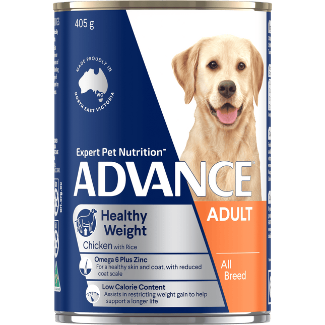 ADVANCE - Healthy Weight Adult All Breed Chicken with Rice Dog Wet Food (405g)