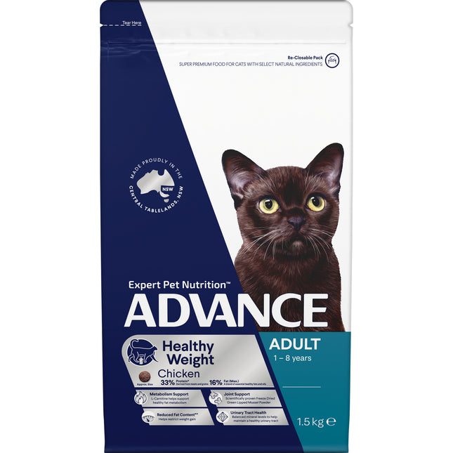 Advance Dry Cat Adult Healthy Weight Chicken 1.5kg